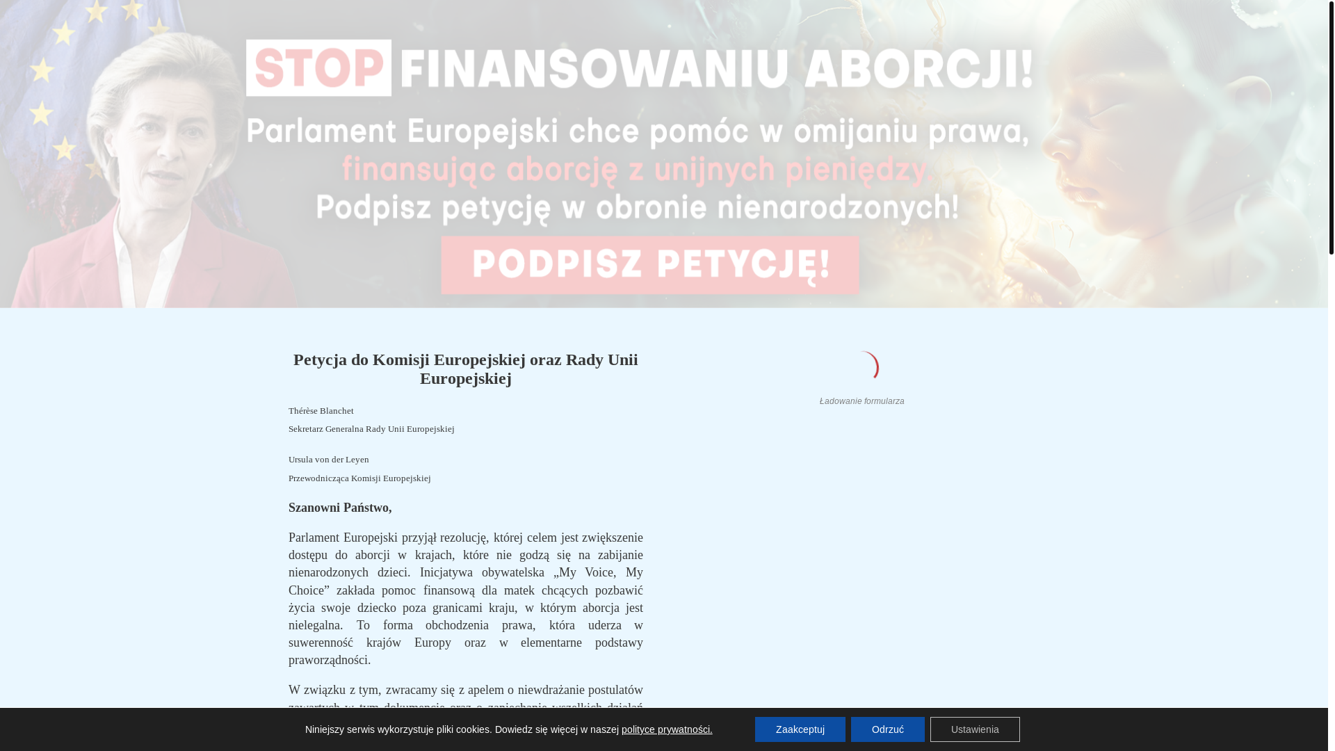 website screenshot of https://stopfinansowaniuaborcji.pl/