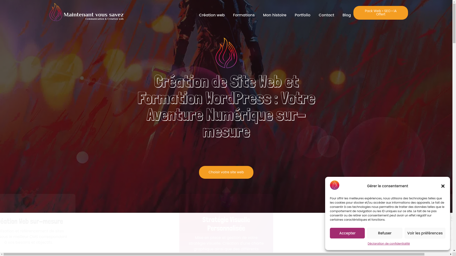 website screenshot of https://maintenant-vous-savez.fr/