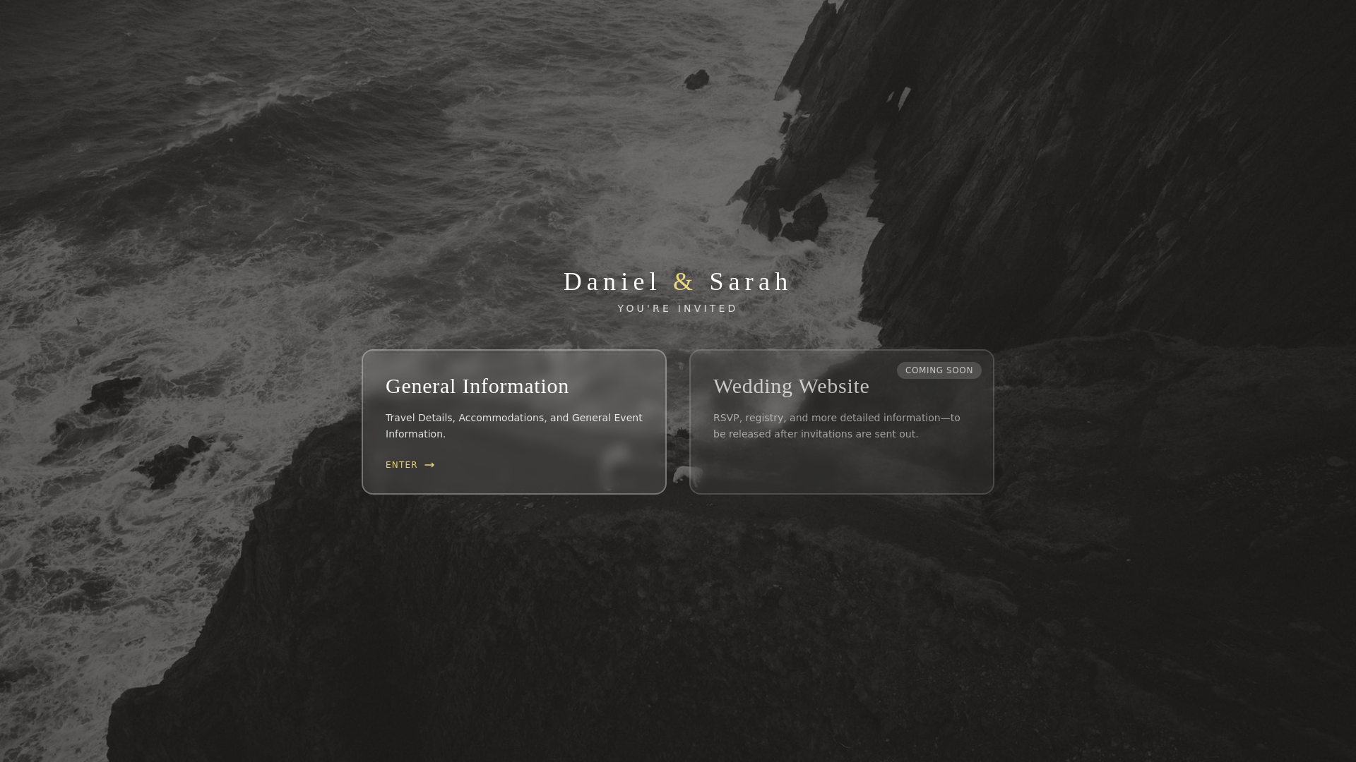 website screenshot of https://sarahanddaniel.info/