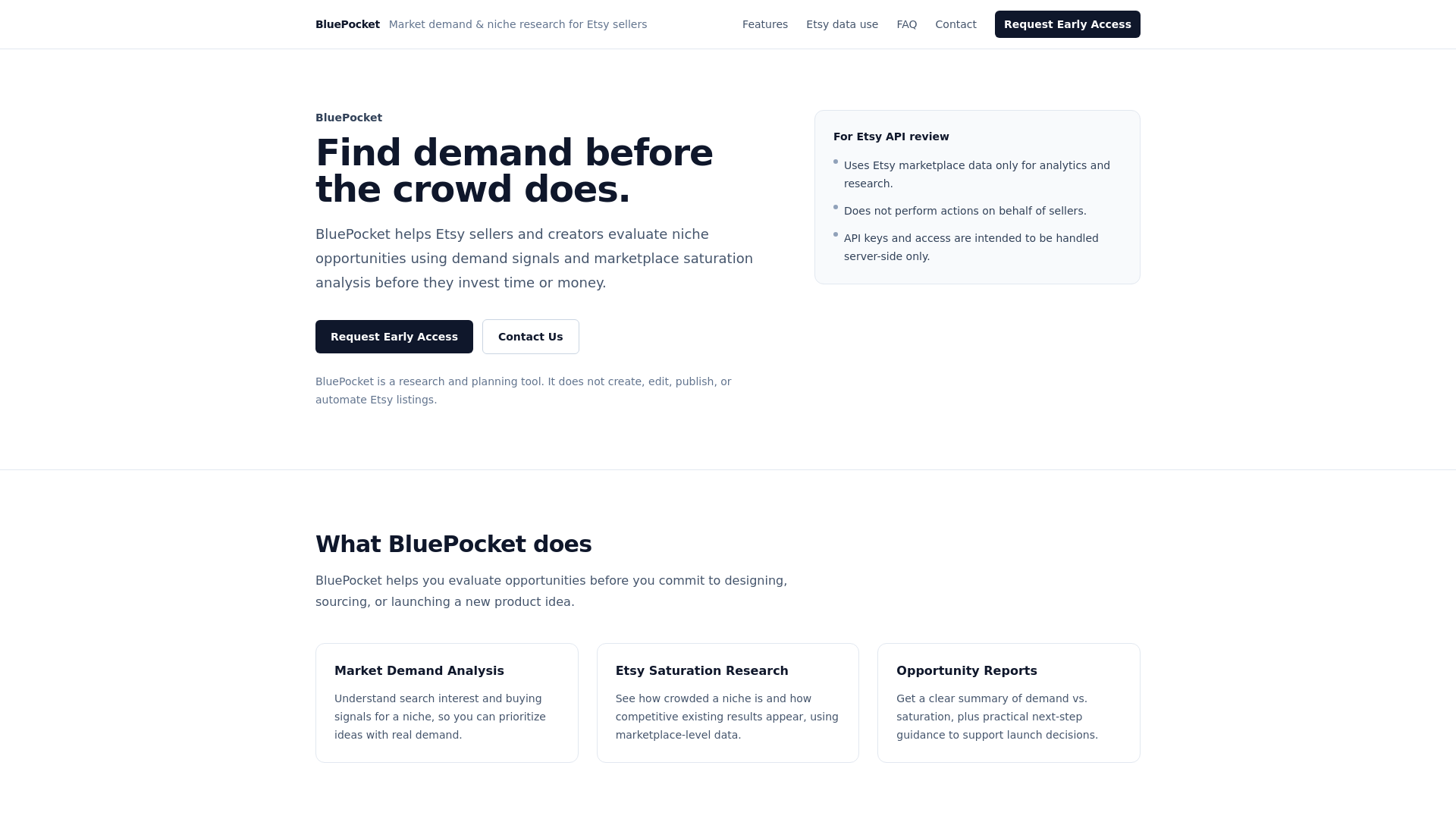 website screenshot of https://bluepocket-landing.pages.dev/