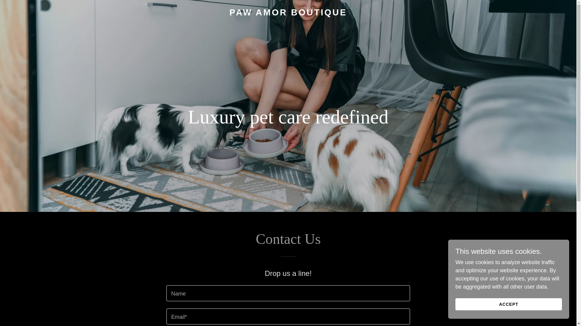 website screenshot of https://pawamorboutique.com/