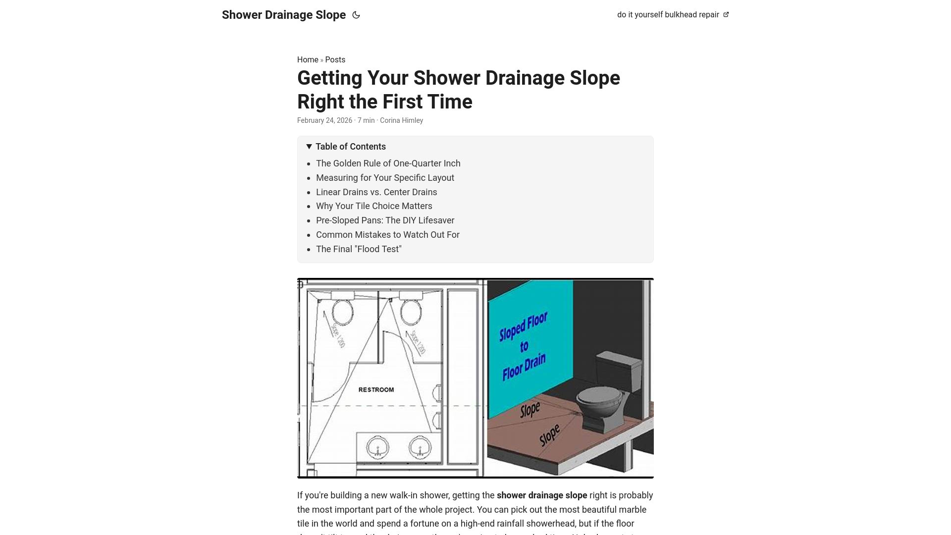 website screenshot of https://shower-drainage-slope.pages.dev/