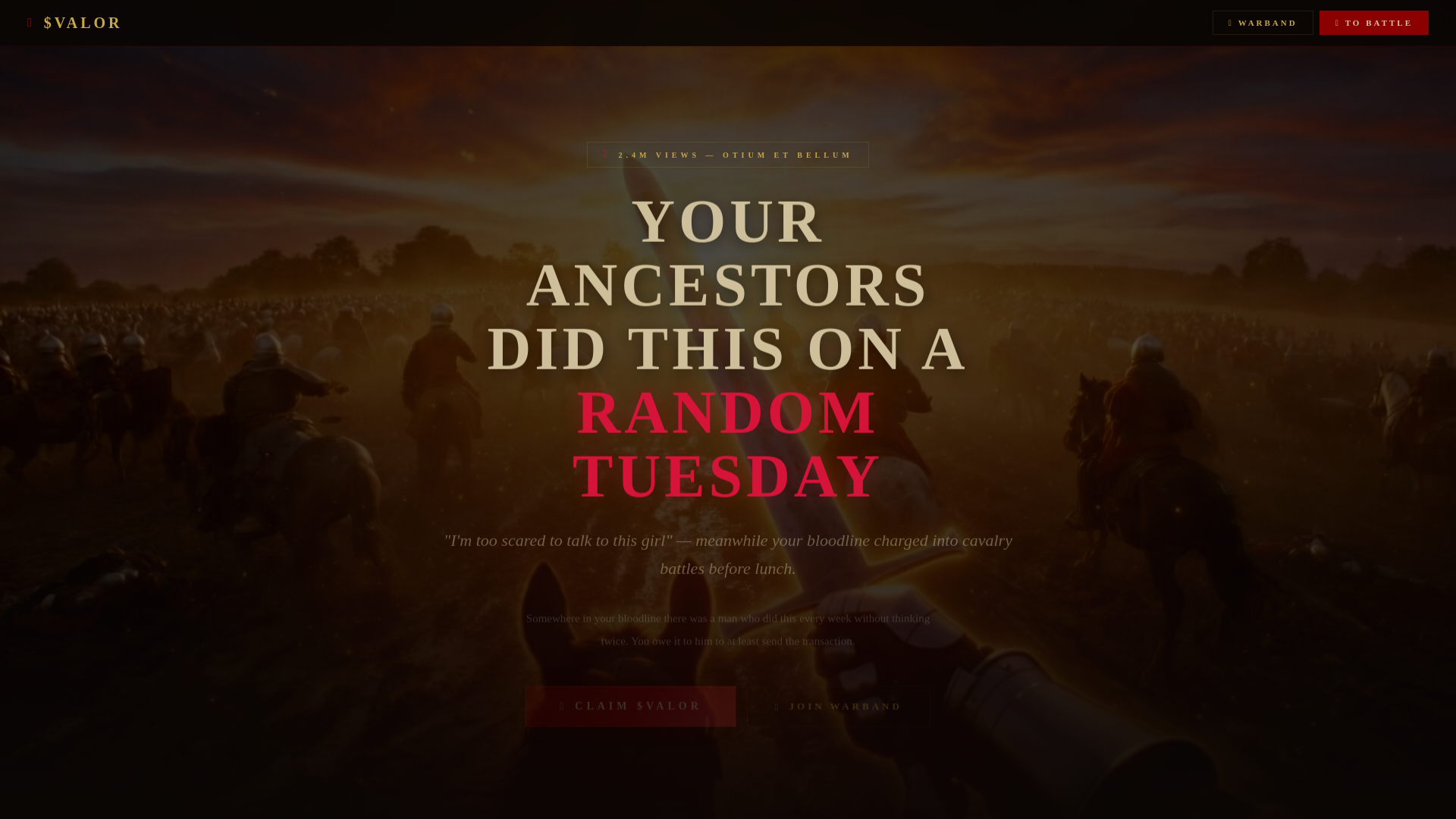 website screenshot of https://valormeme.fun/