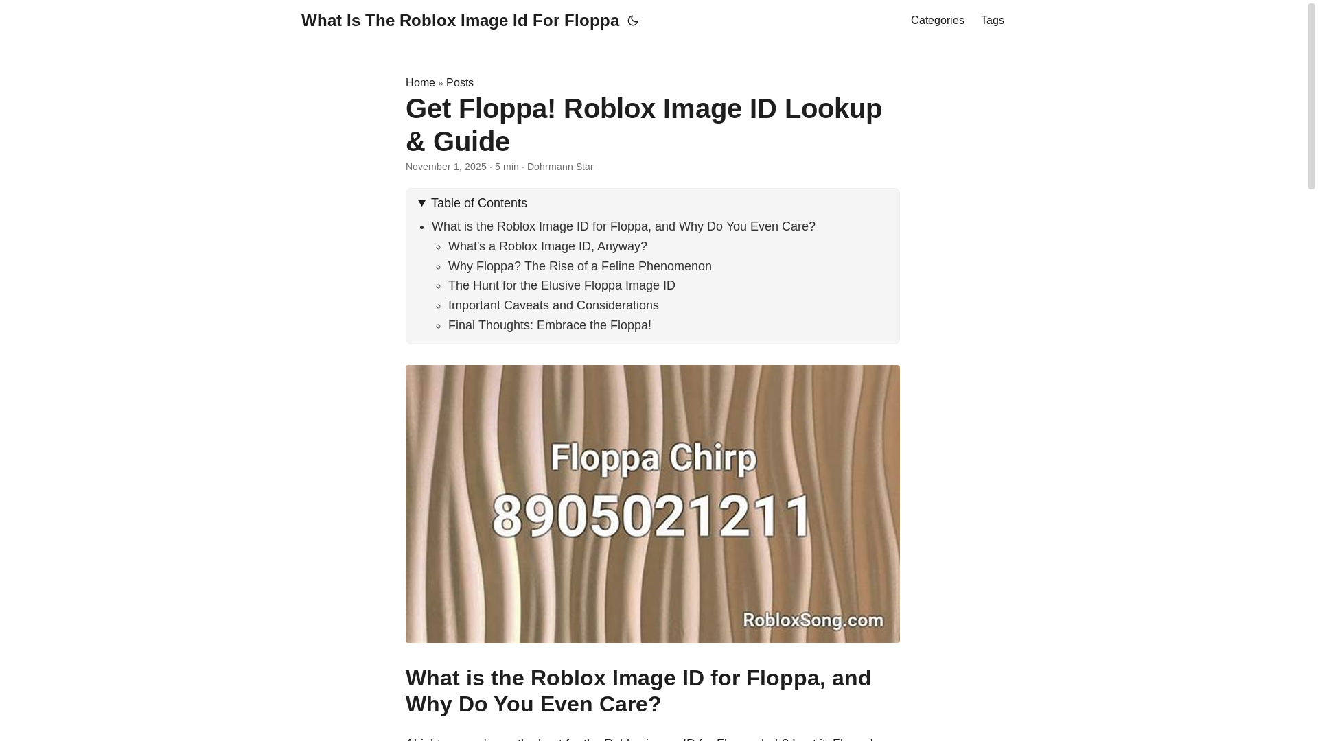 website screenshot of https://what-is-the-roblox-image-id-for-floppa.pages.dev/