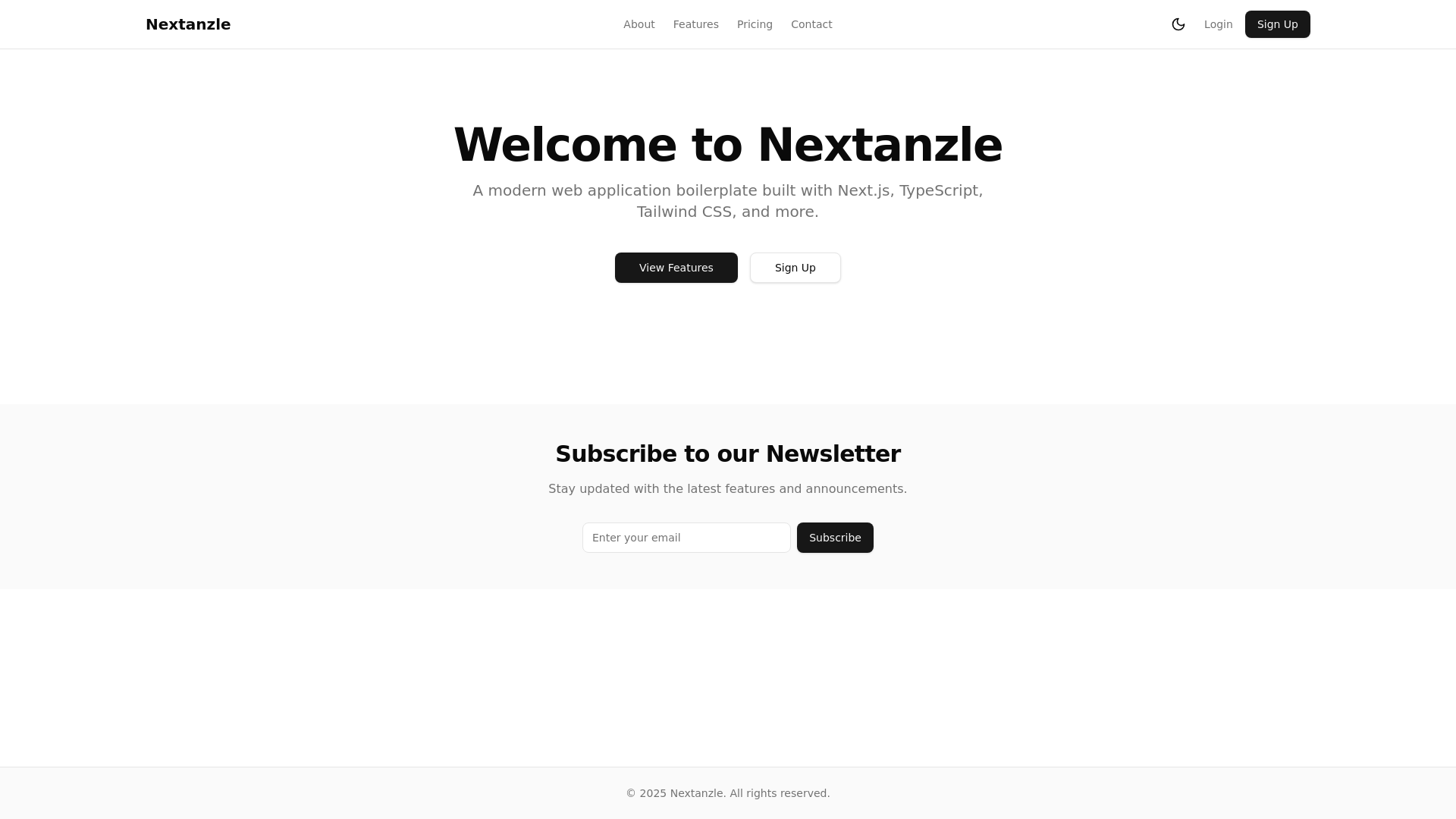 website screenshot of https://nextanzle.com/