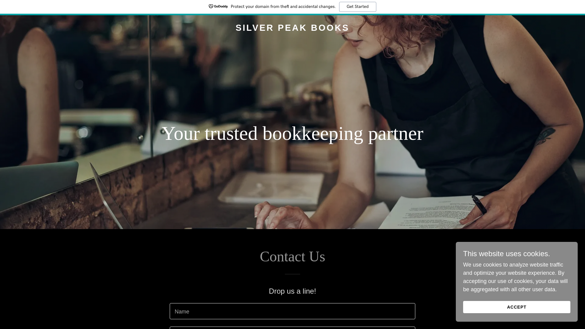 website screenshot of https://silverpeakbooks.com/