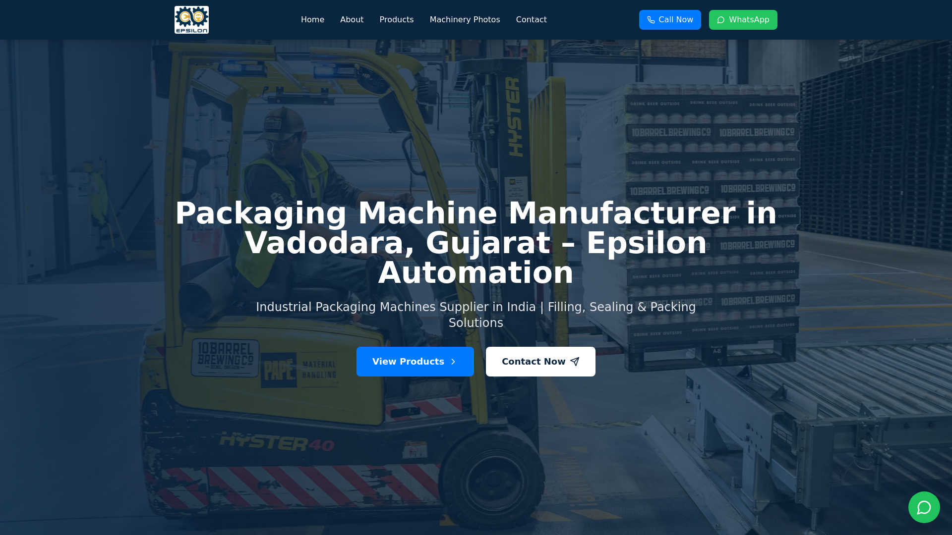website screenshot of https://epsilonautomations.co.in/
