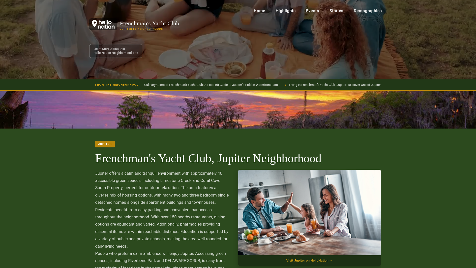 website screenshot of https://frenchmansyachtclubjupiterneighborhood.org/