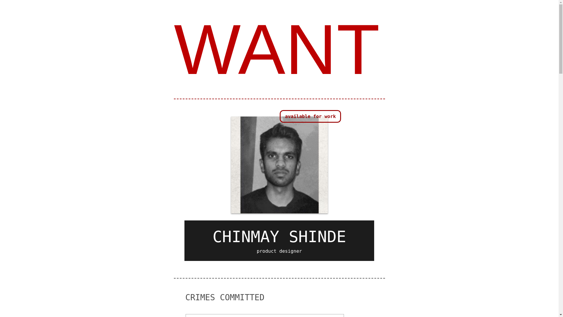 website screenshot of https://chinmayshinde.com/