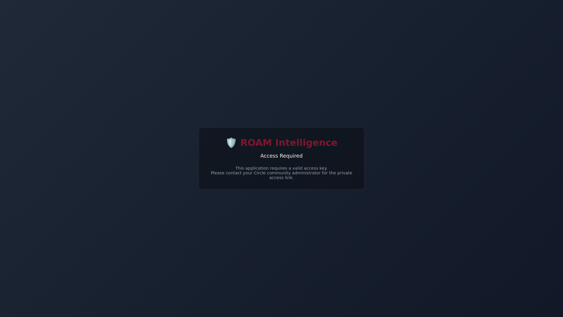 website screenshot of https://roamintelligence.app/