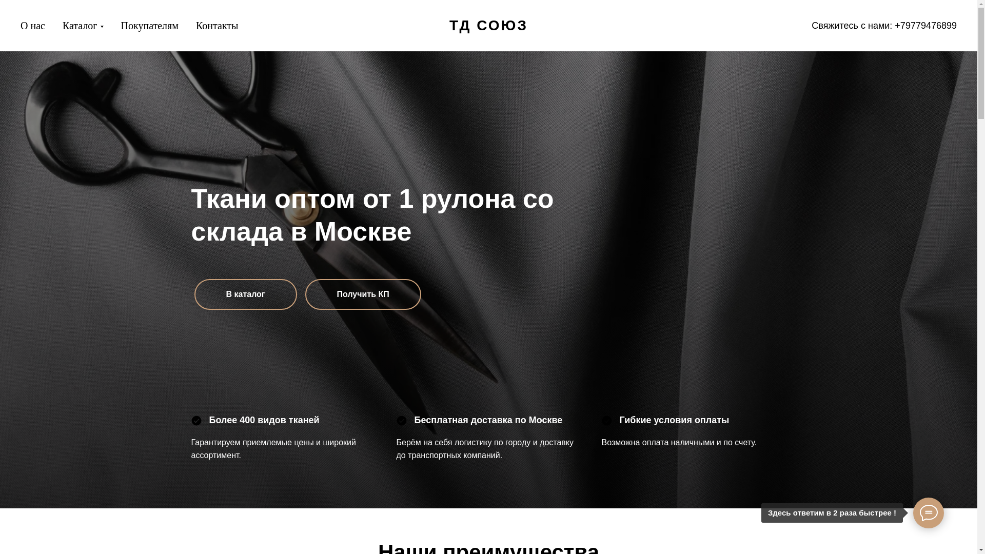 website screenshot of https://soyuztextiles.ru/