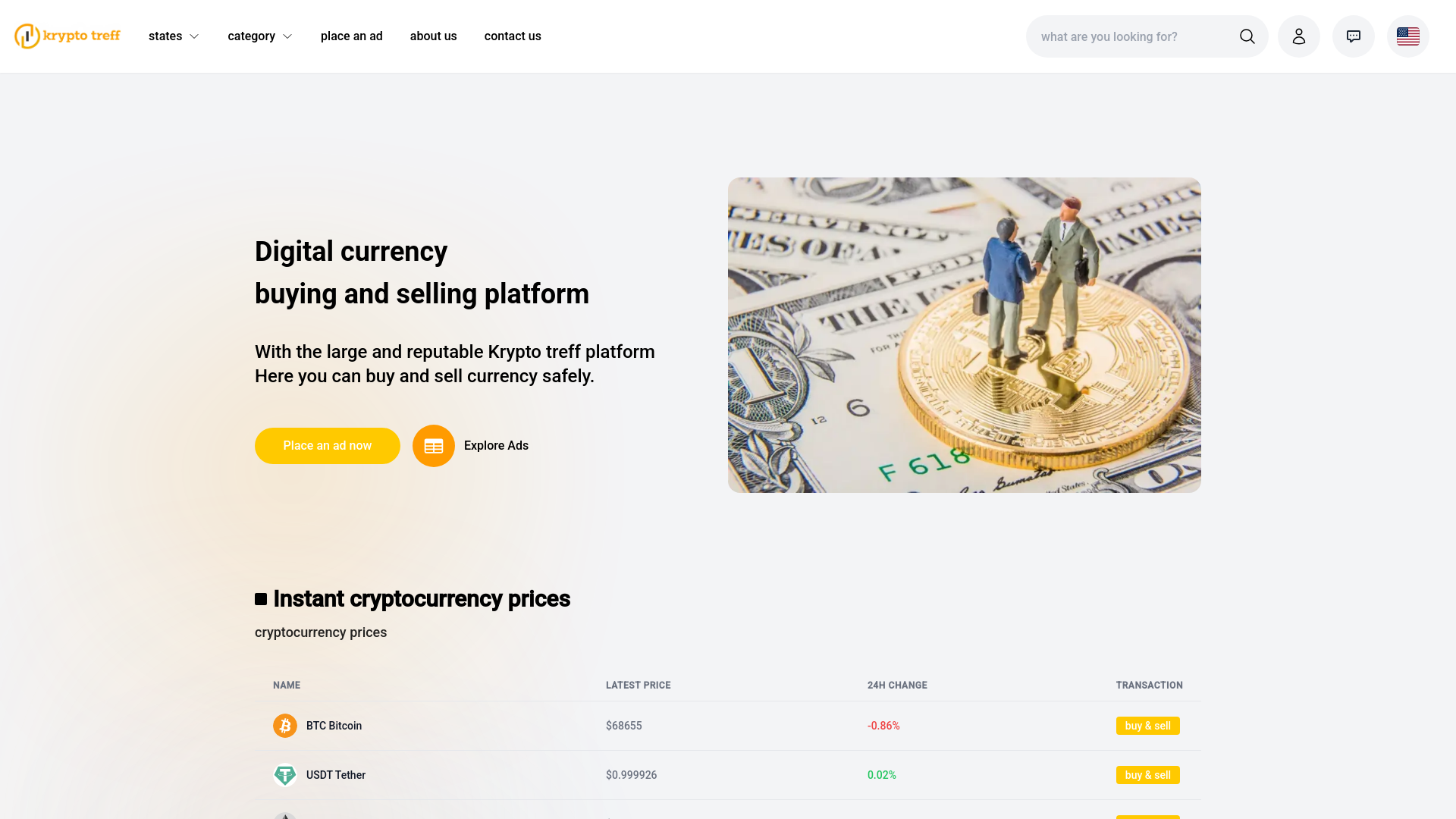 website screenshot of https://krypto-treff.com