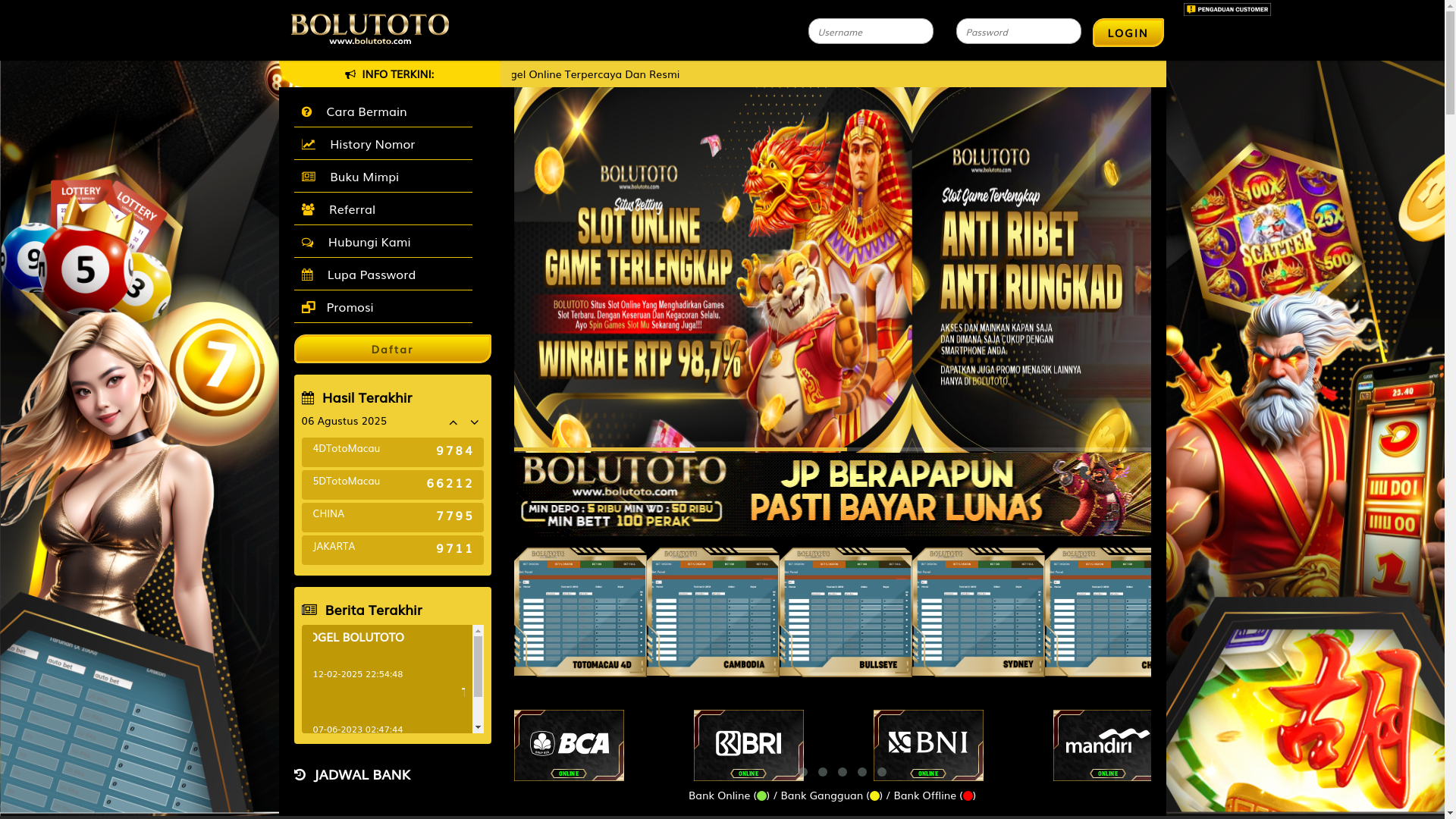 website screenshot of https://rankbolutoto.com/