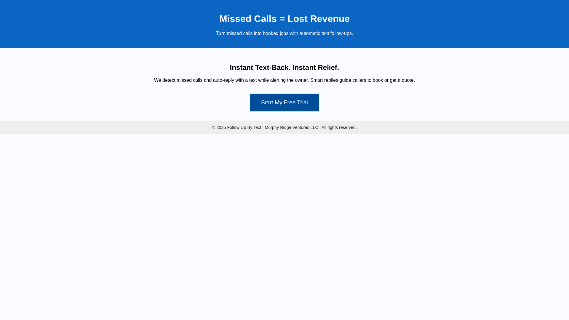 website screenshot of https://followupbytext.pages.dev/