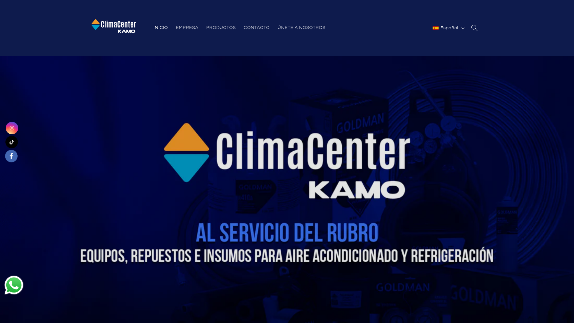 website screenshot of https://climacenter.com.py