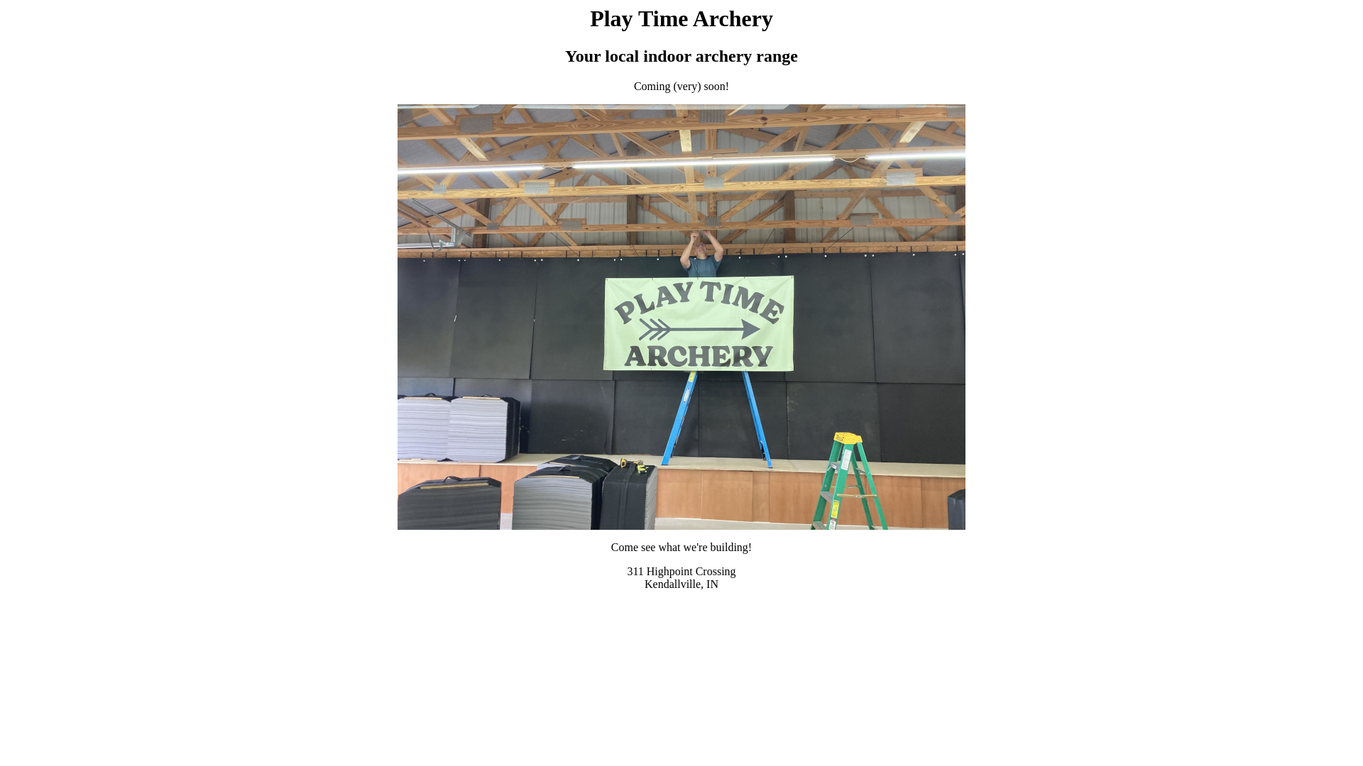 website screenshot of https://playtimearchery.com/