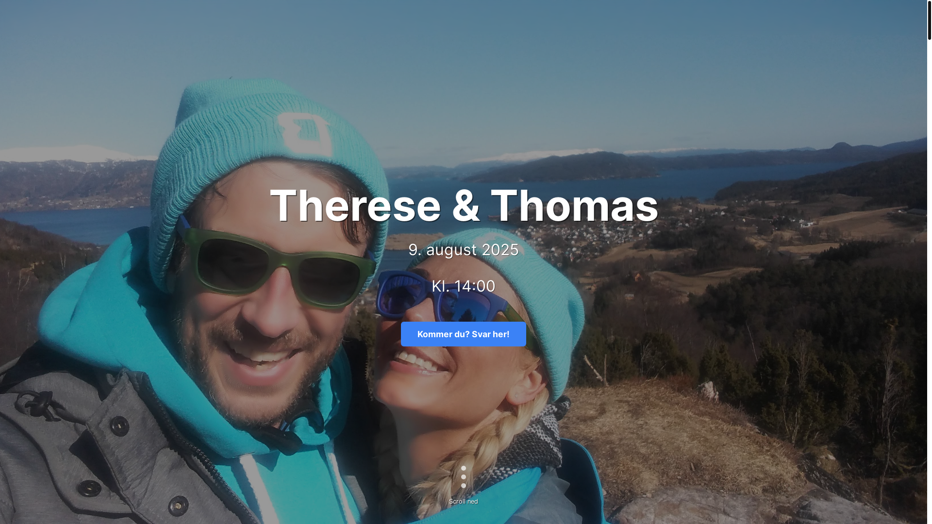 website screenshot of https://thereseogthomas.no/