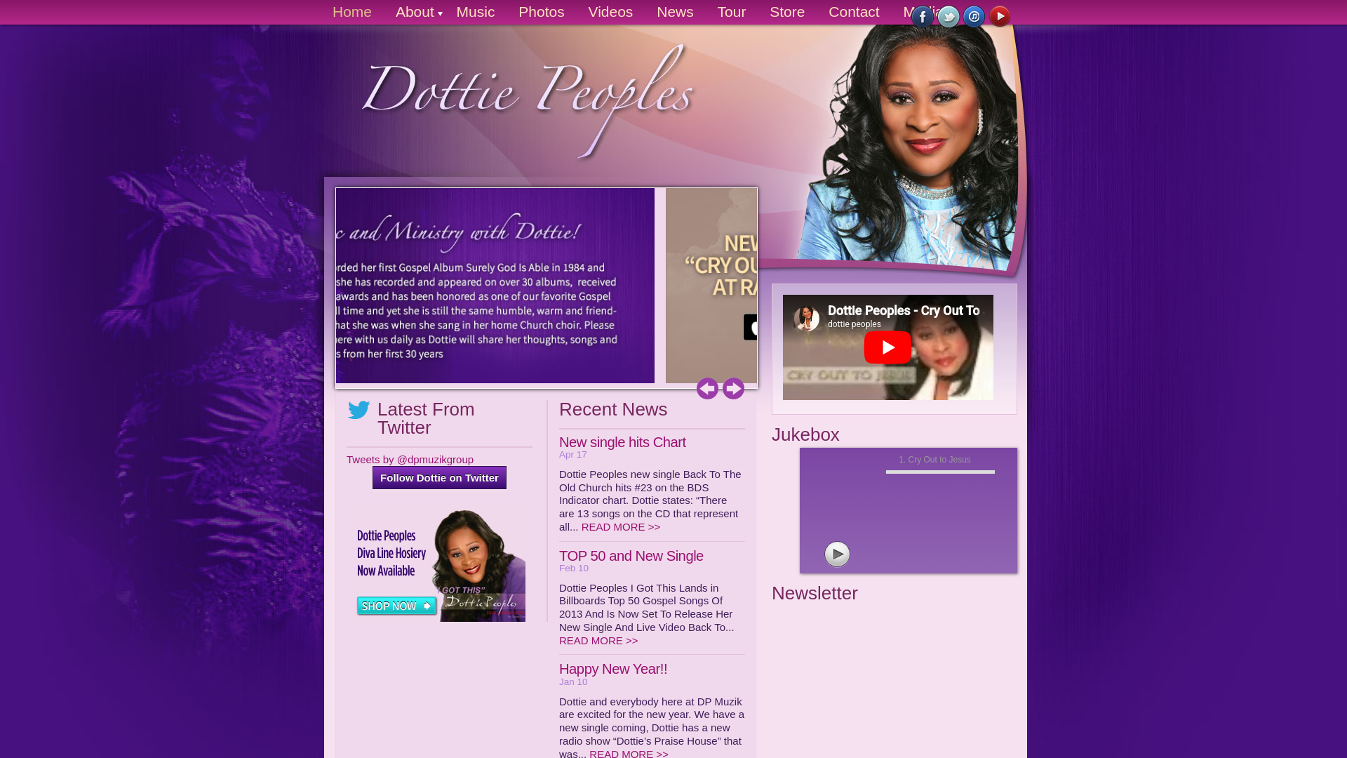 website screenshot of https://dottiepeoples.net
