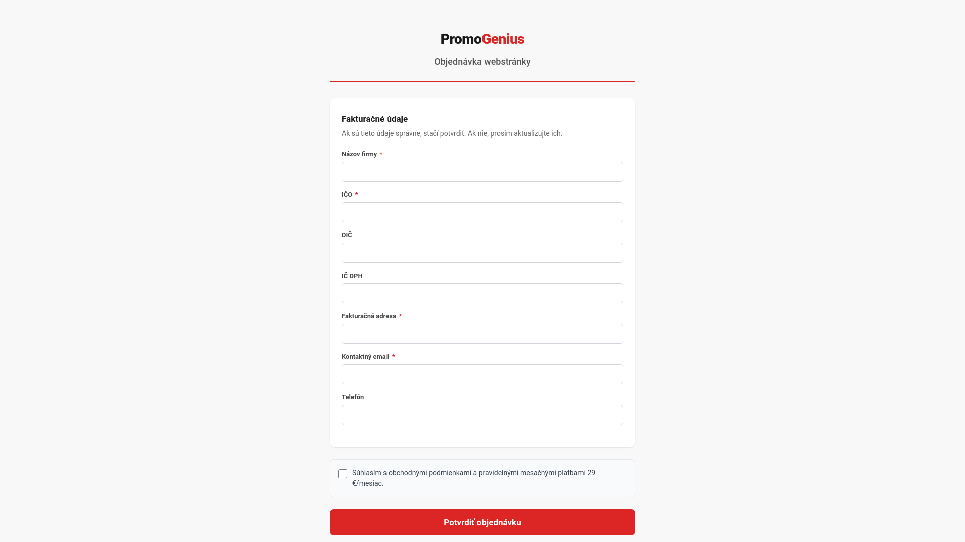 website screenshot of https://objednavka-promogenius.pages.dev/