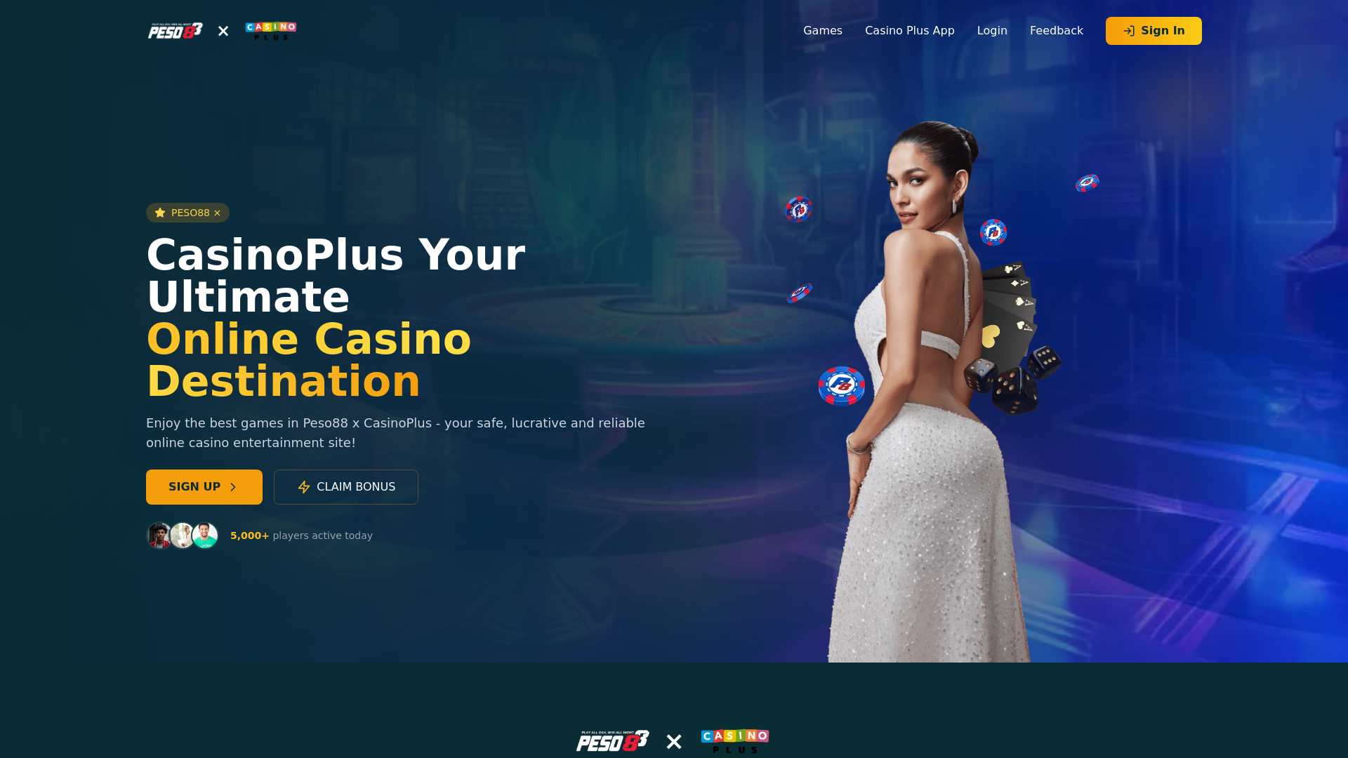 website screenshot of https://casinoplusslot.com/