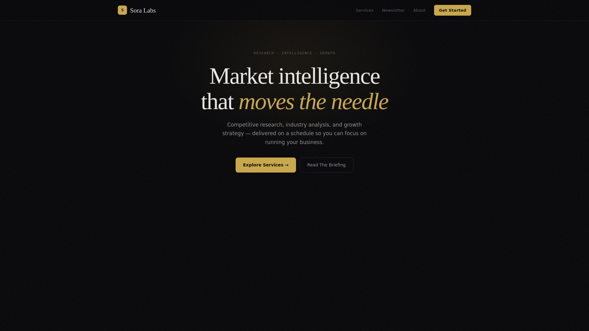 website screenshot of https://sora-labs.net/