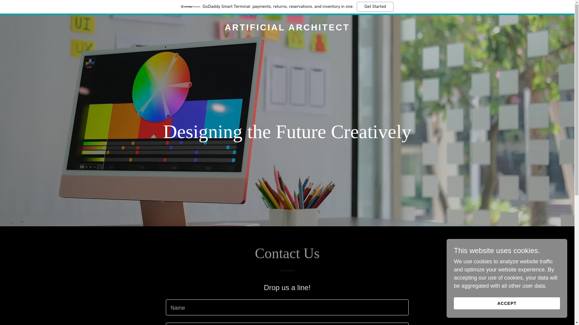 website screenshot of https://artificialarchitect.art/