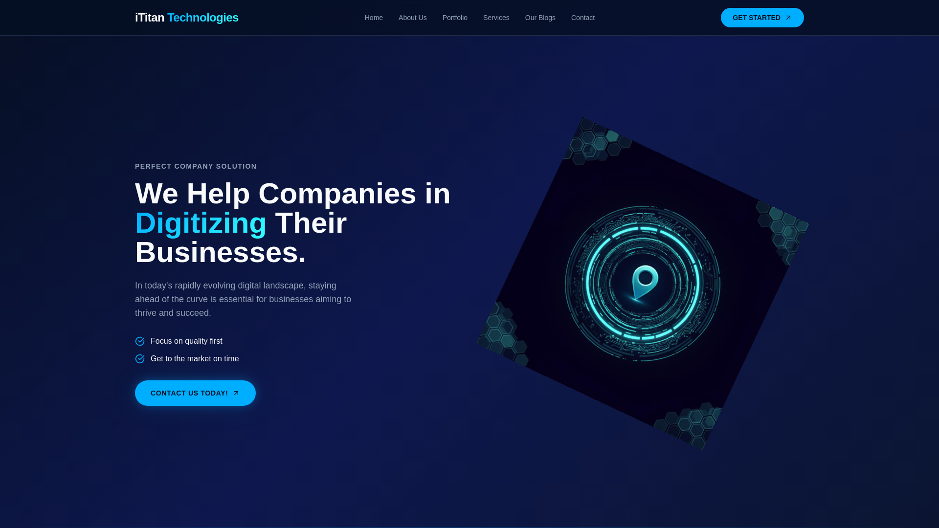 website screenshot of https://ititantechnology.com/