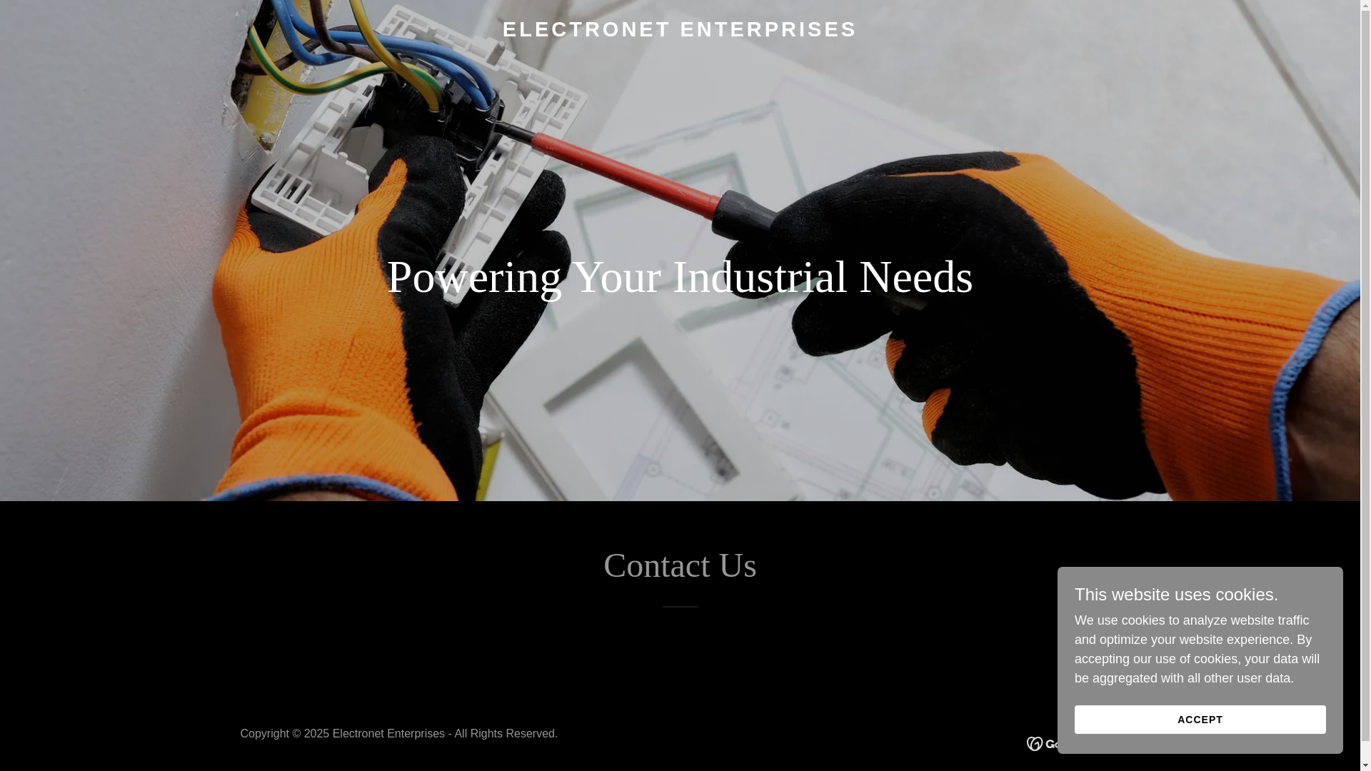 website screenshot of https://electronetenterprises.in/