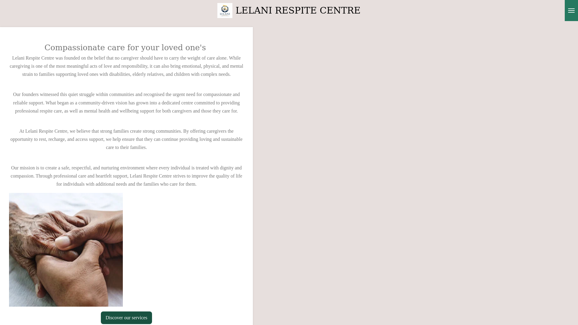 website screenshot of https://lelanirespitecentreptyltd.com/