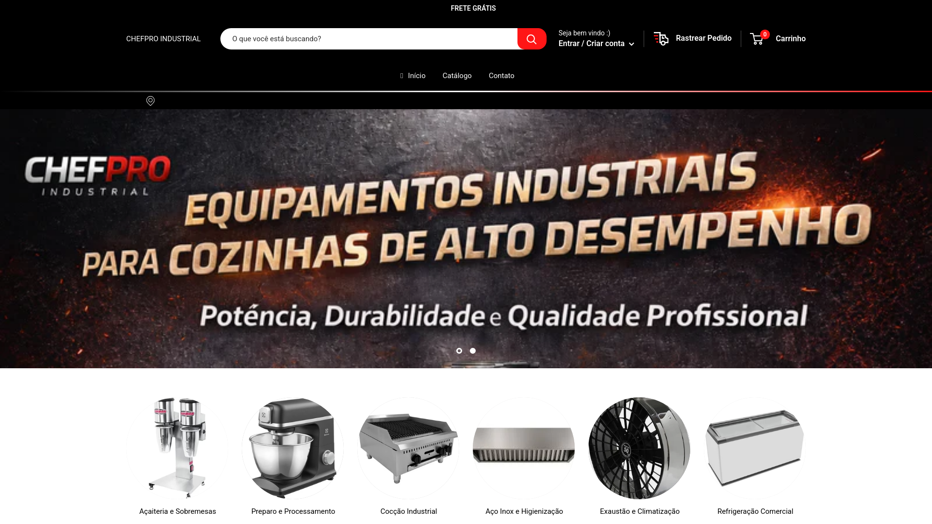 website screenshot of https://chefproindustrial.shop/