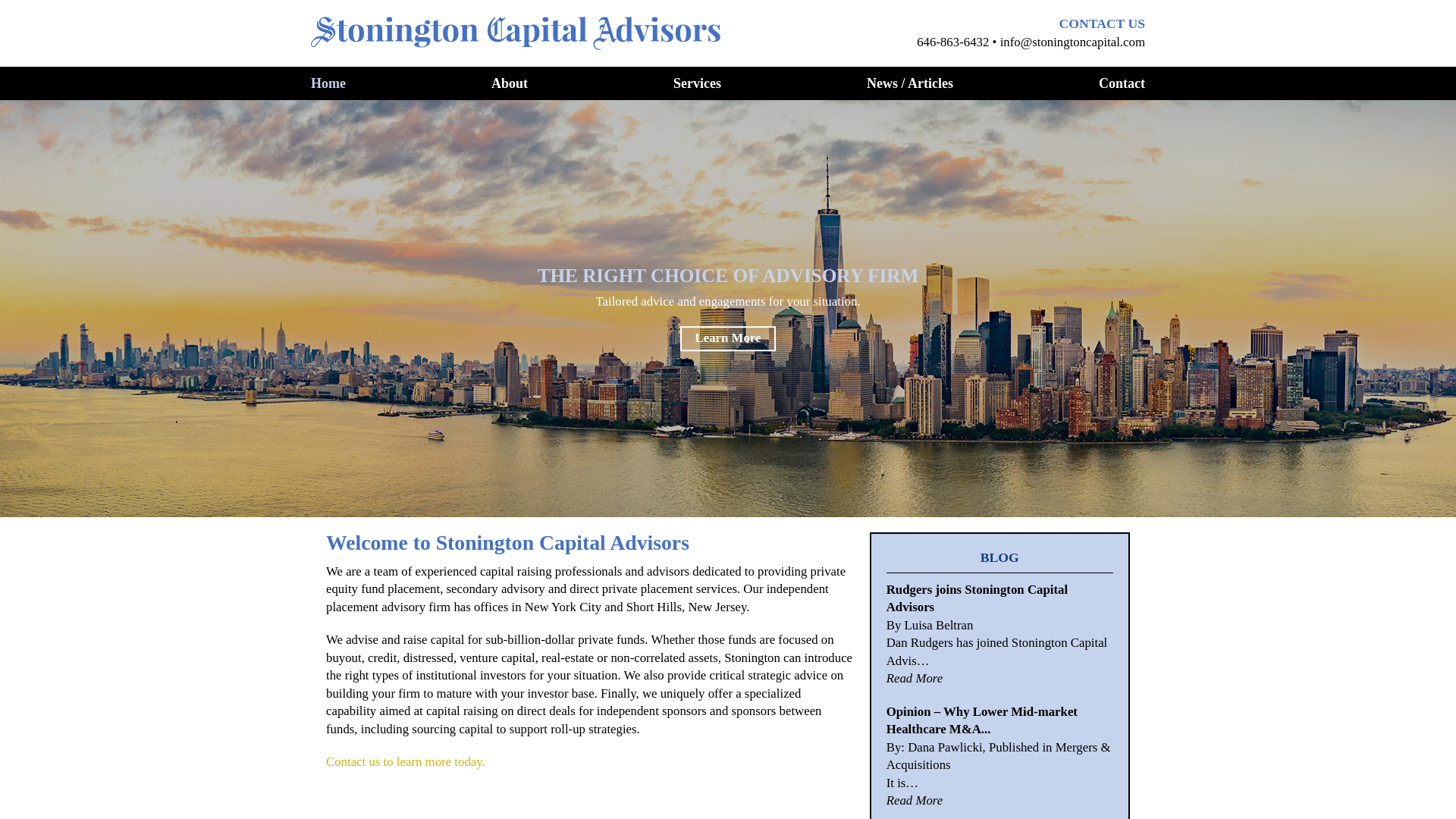 website screenshot of https://stoningtoncapital.info/
