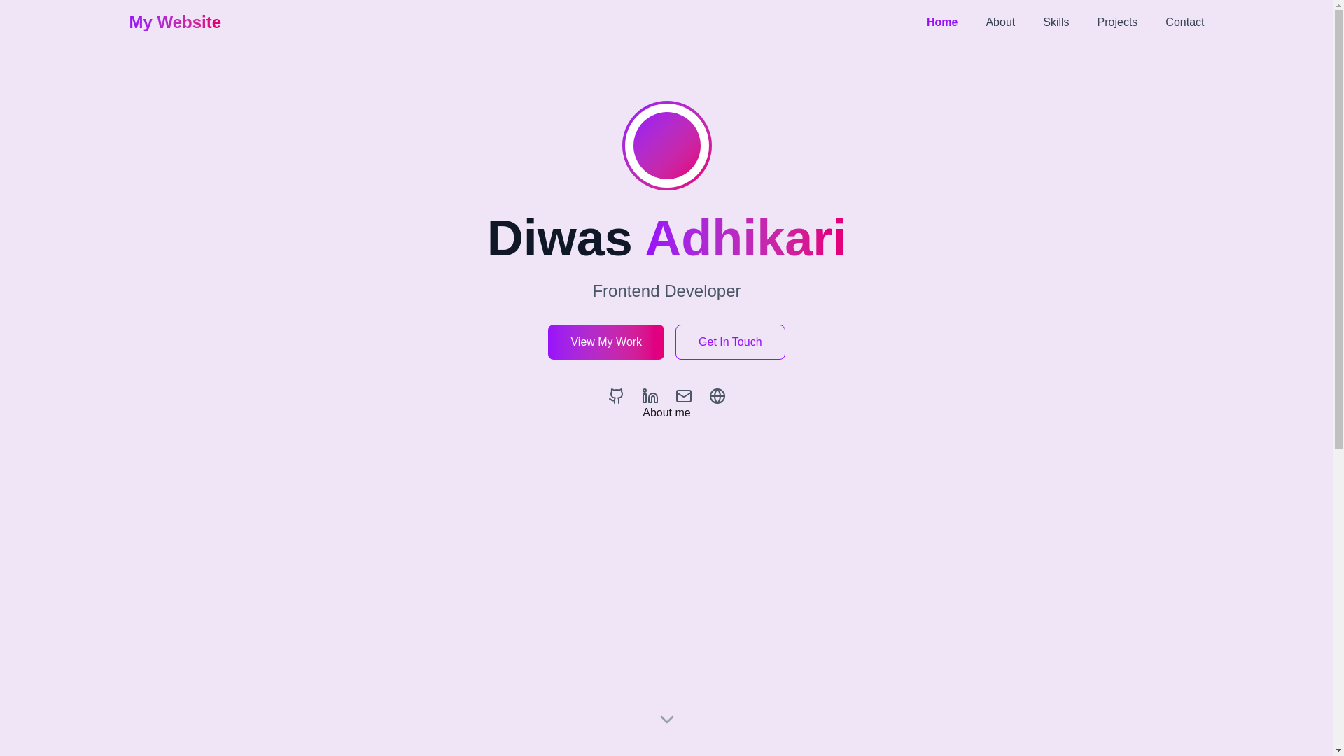 website screenshot of https://diwas-adhikari.com.np/
