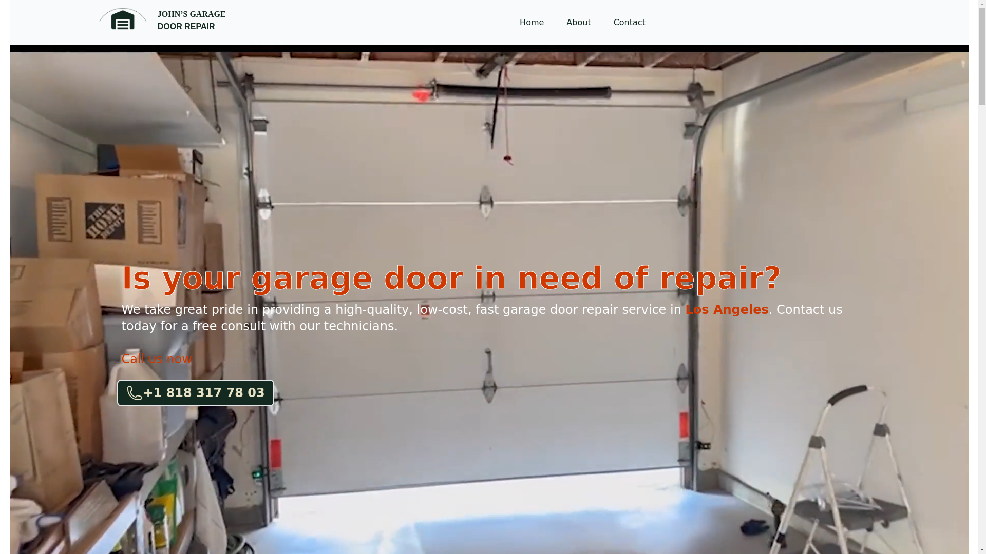 website screenshot of https://johnsgaragedoor.online/