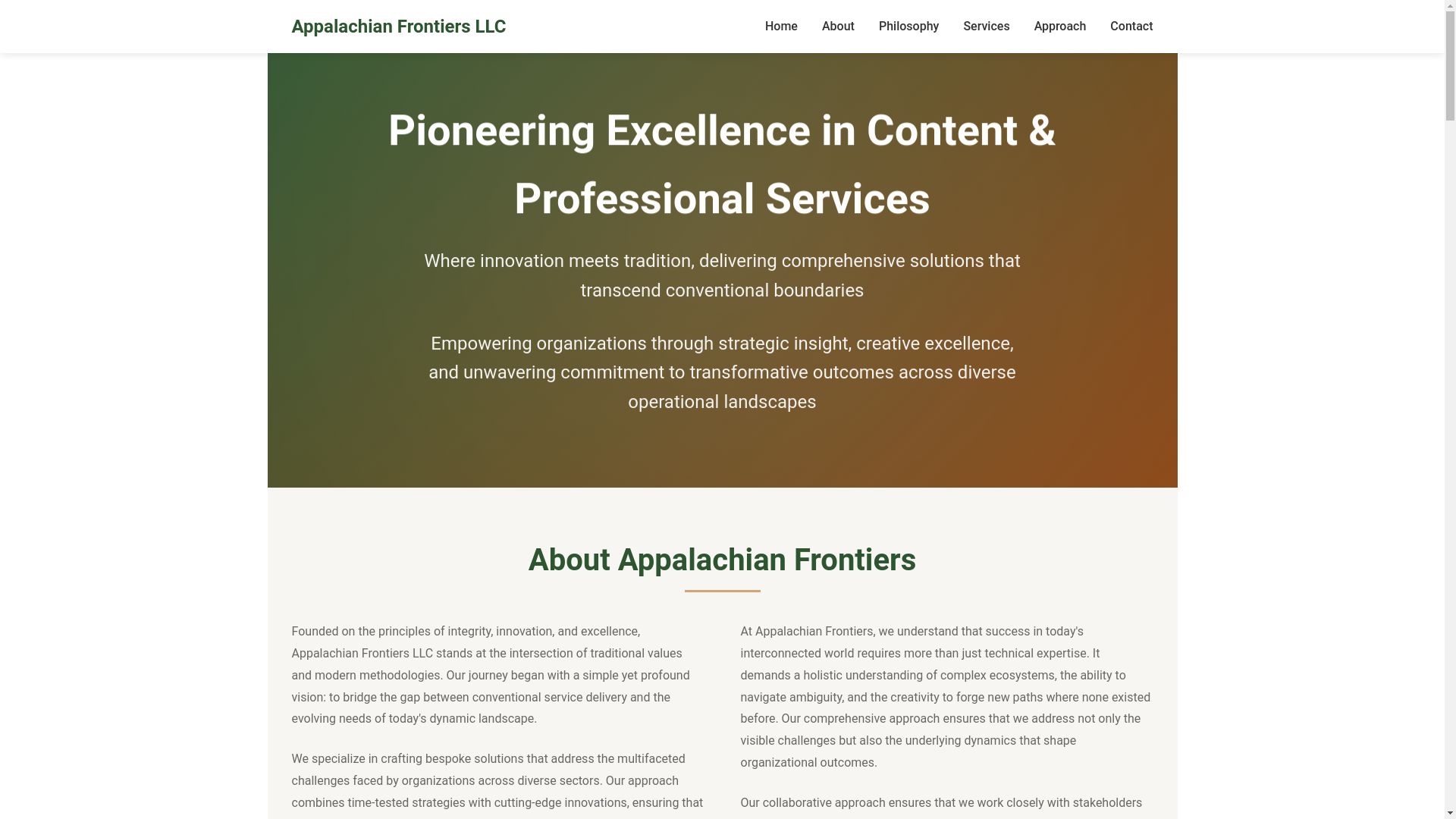 website screenshot of https://appalachianfrontiersllc.pages.dev/
