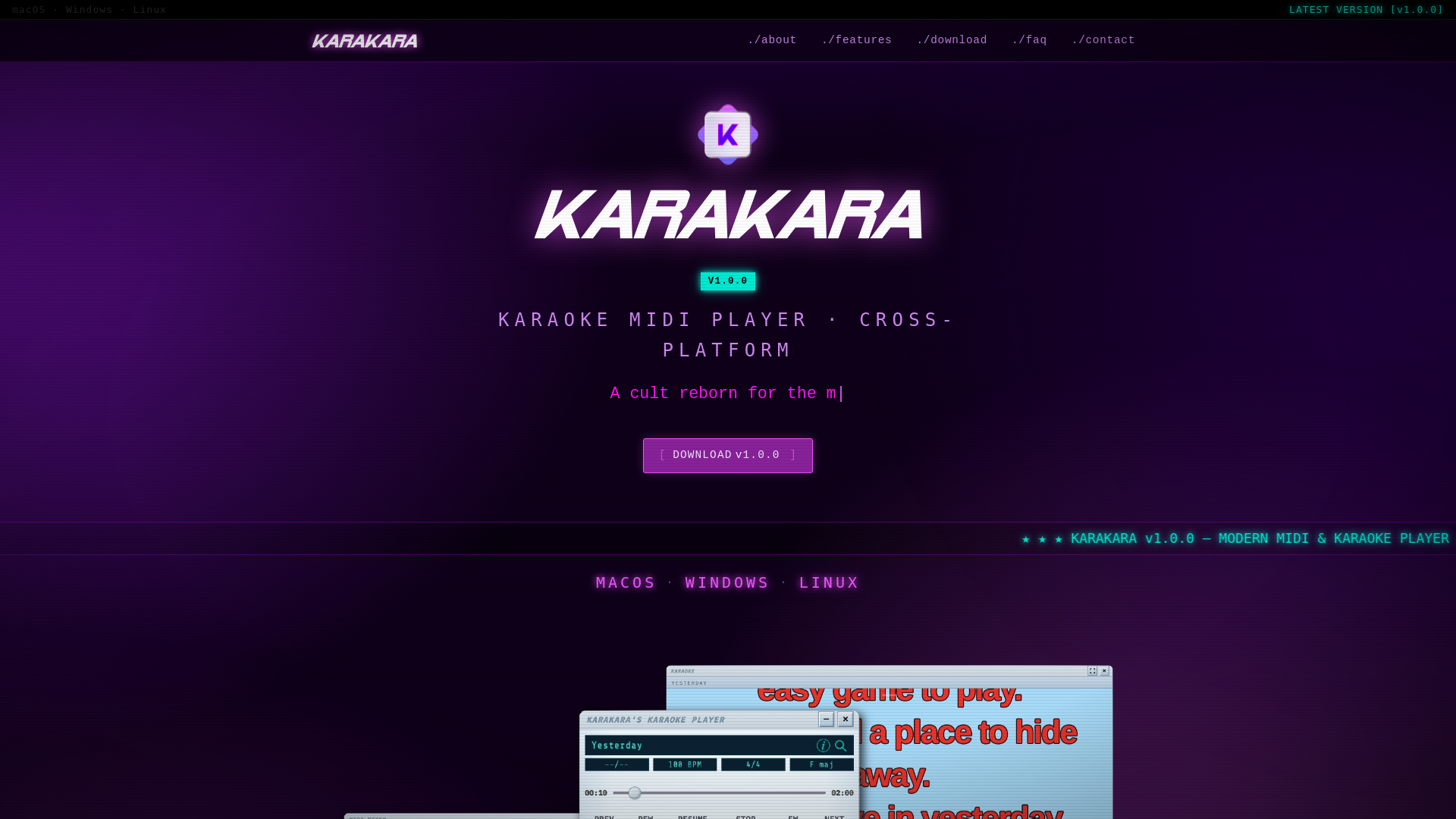 website screenshot of https://karakara.dev/