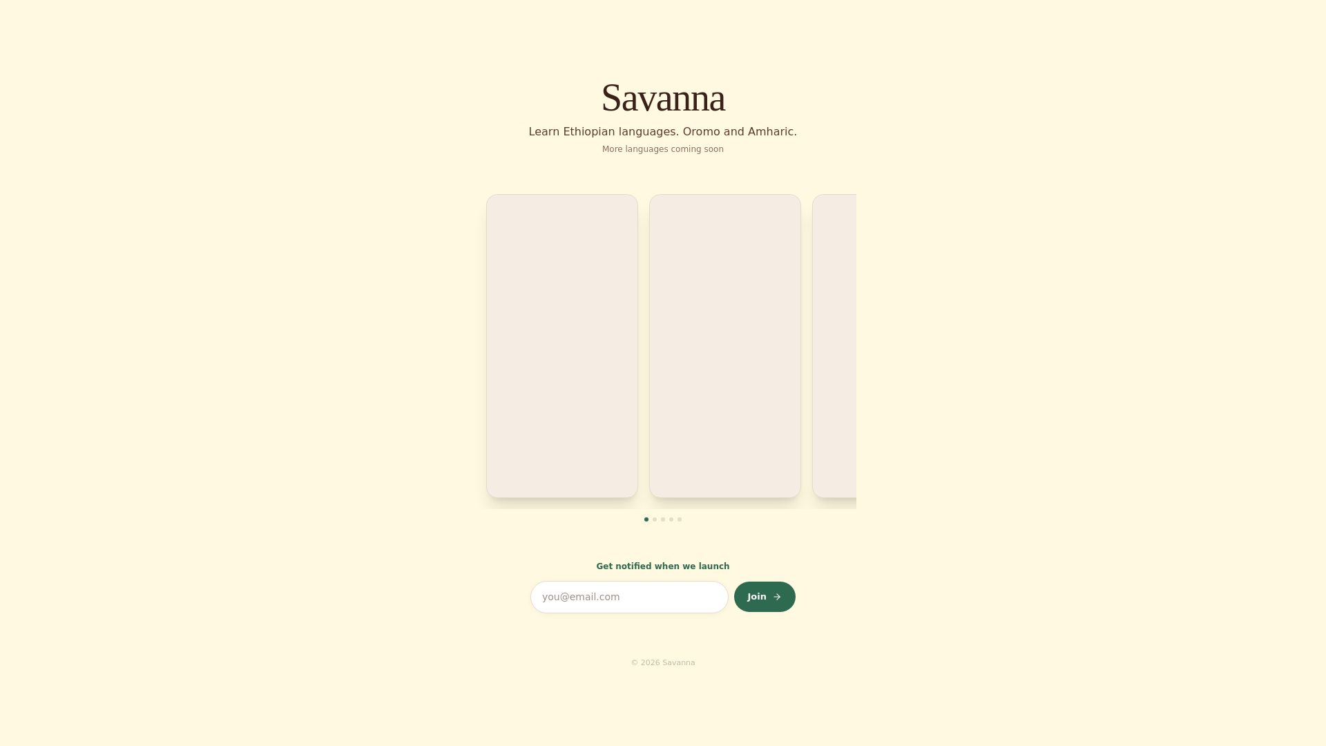 website screenshot of https://savanna.pages.dev/