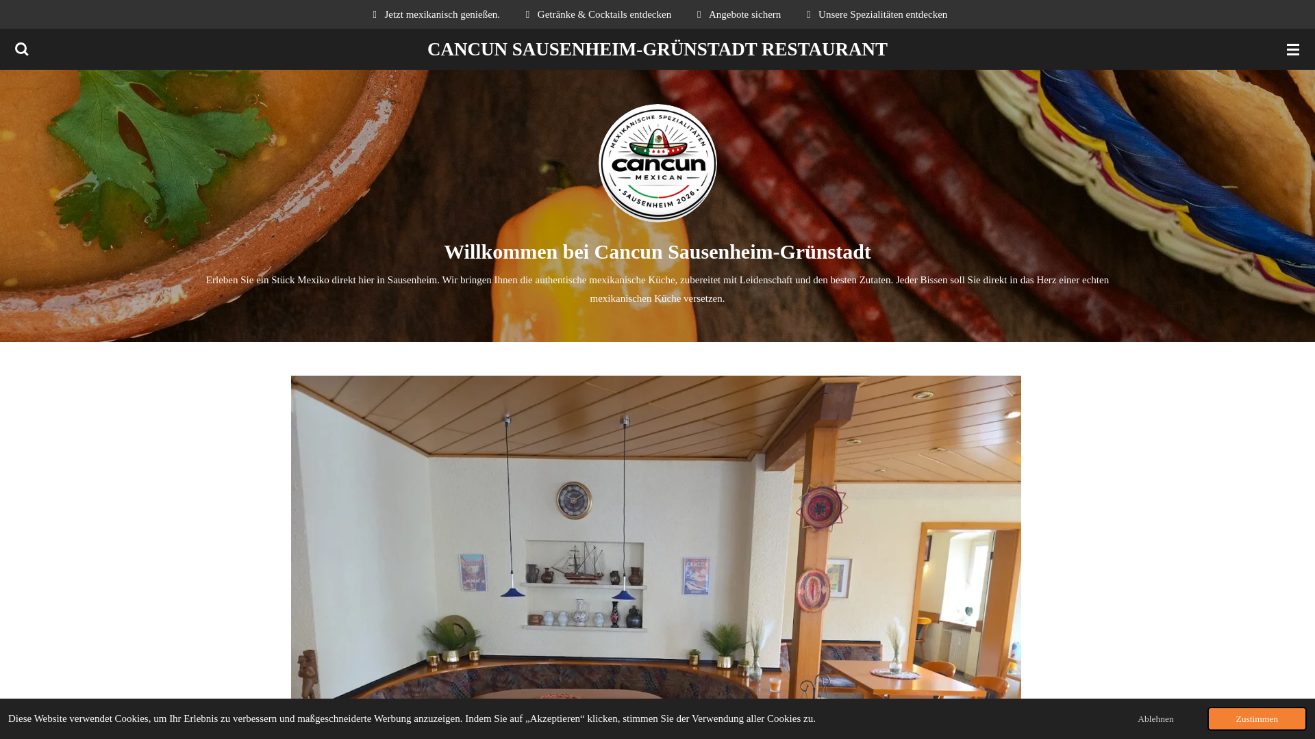 website screenshot of https://cancunsausenheim-gruenstadtrestaurant.de