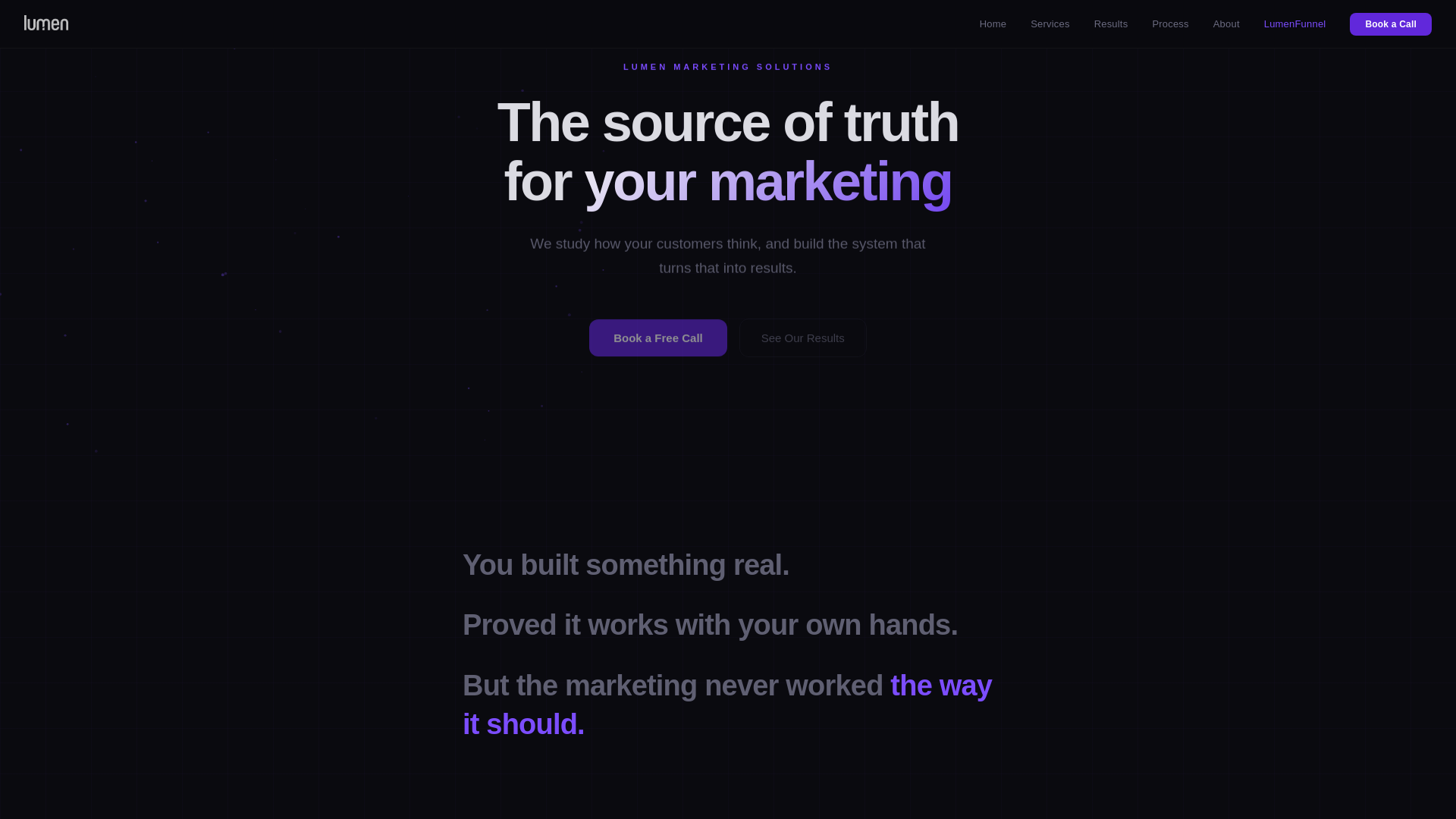 website screenshot of https://lumenmarketing.co/
