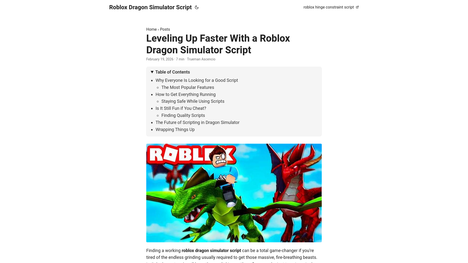 website screenshot of https://roblox-dragon-simulator-script.pages.dev/