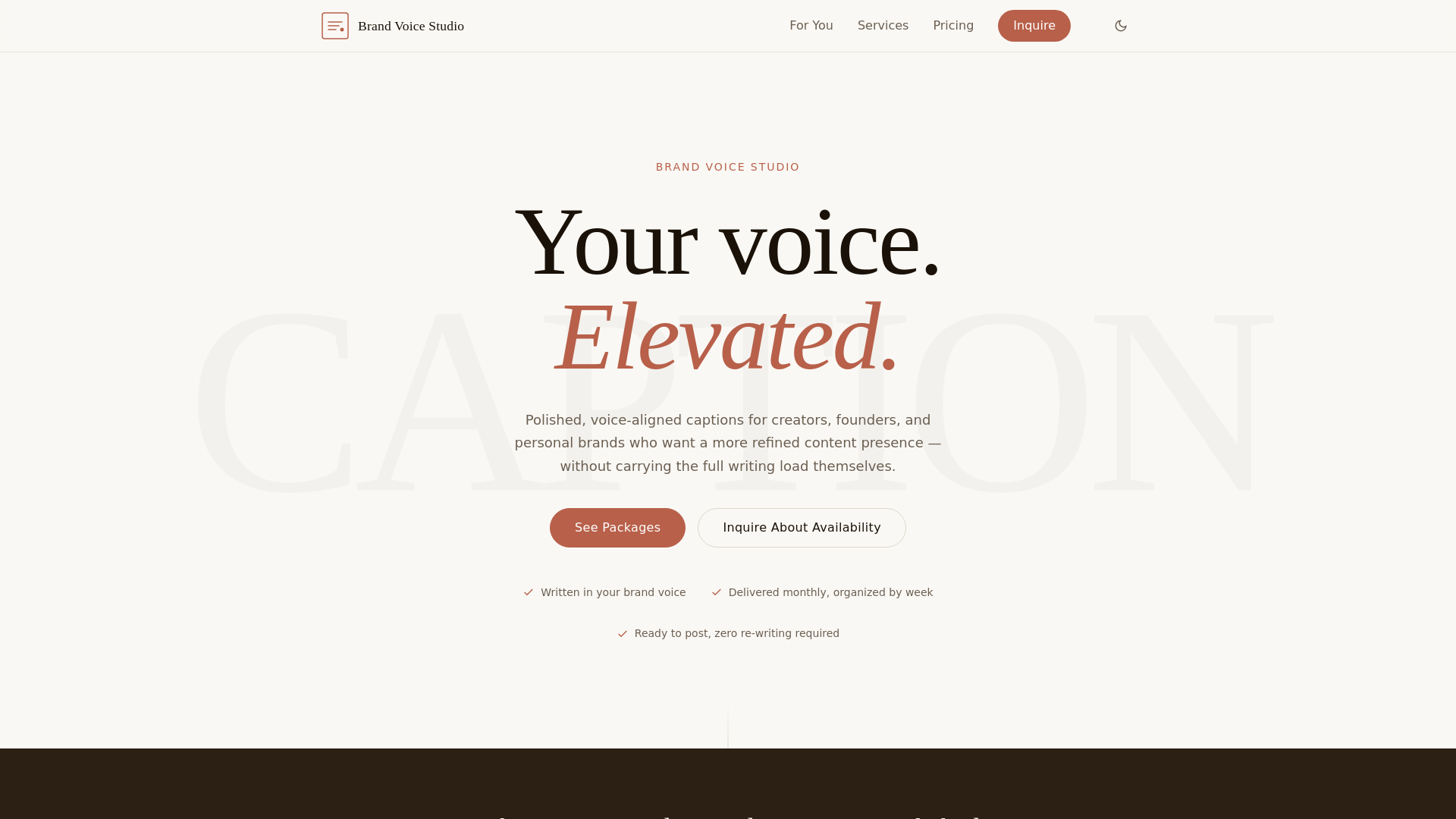 website screenshot of https://thebrandstudio.studio
