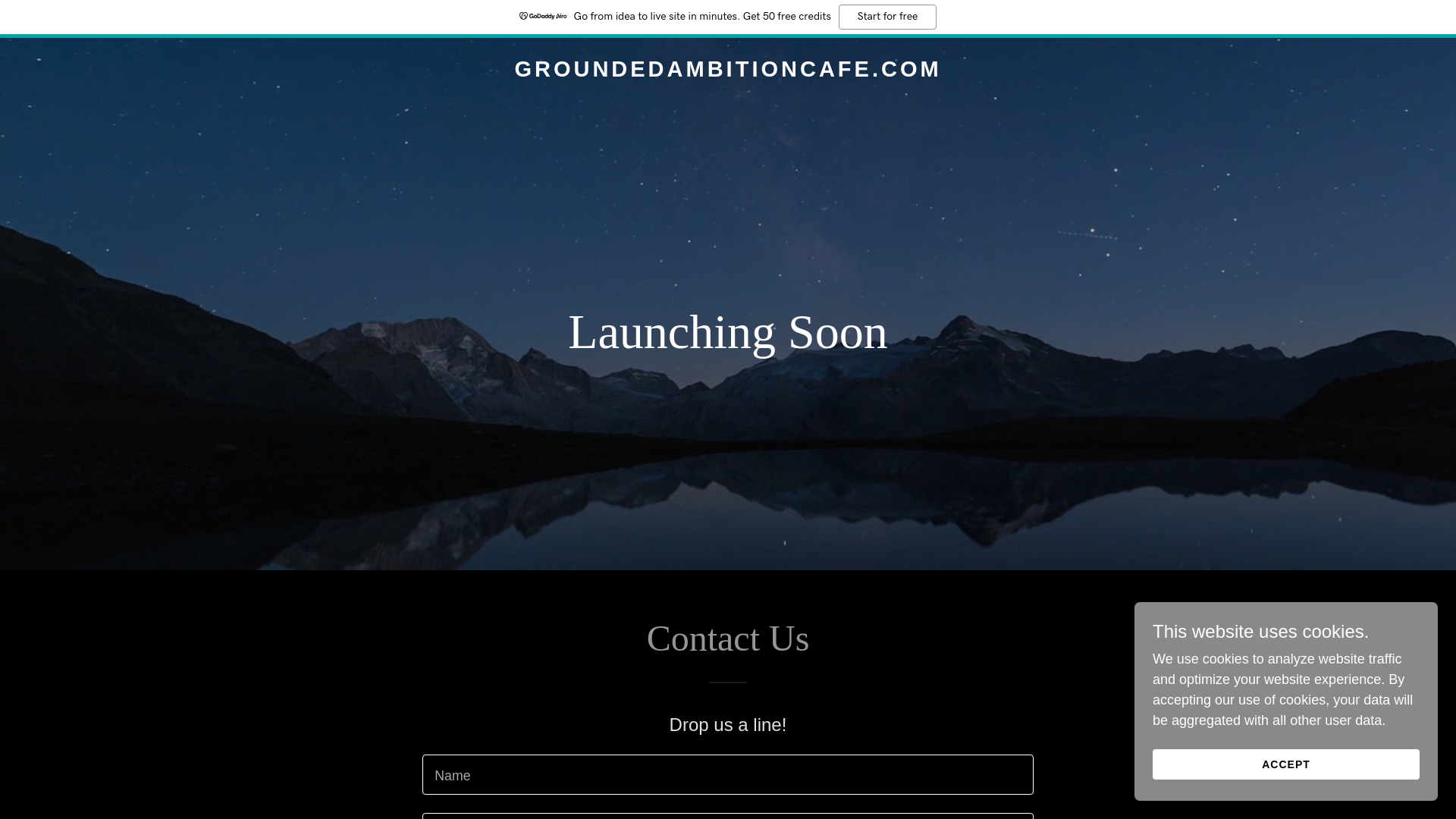 website screenshot of https://groundedambitioncafe.com/