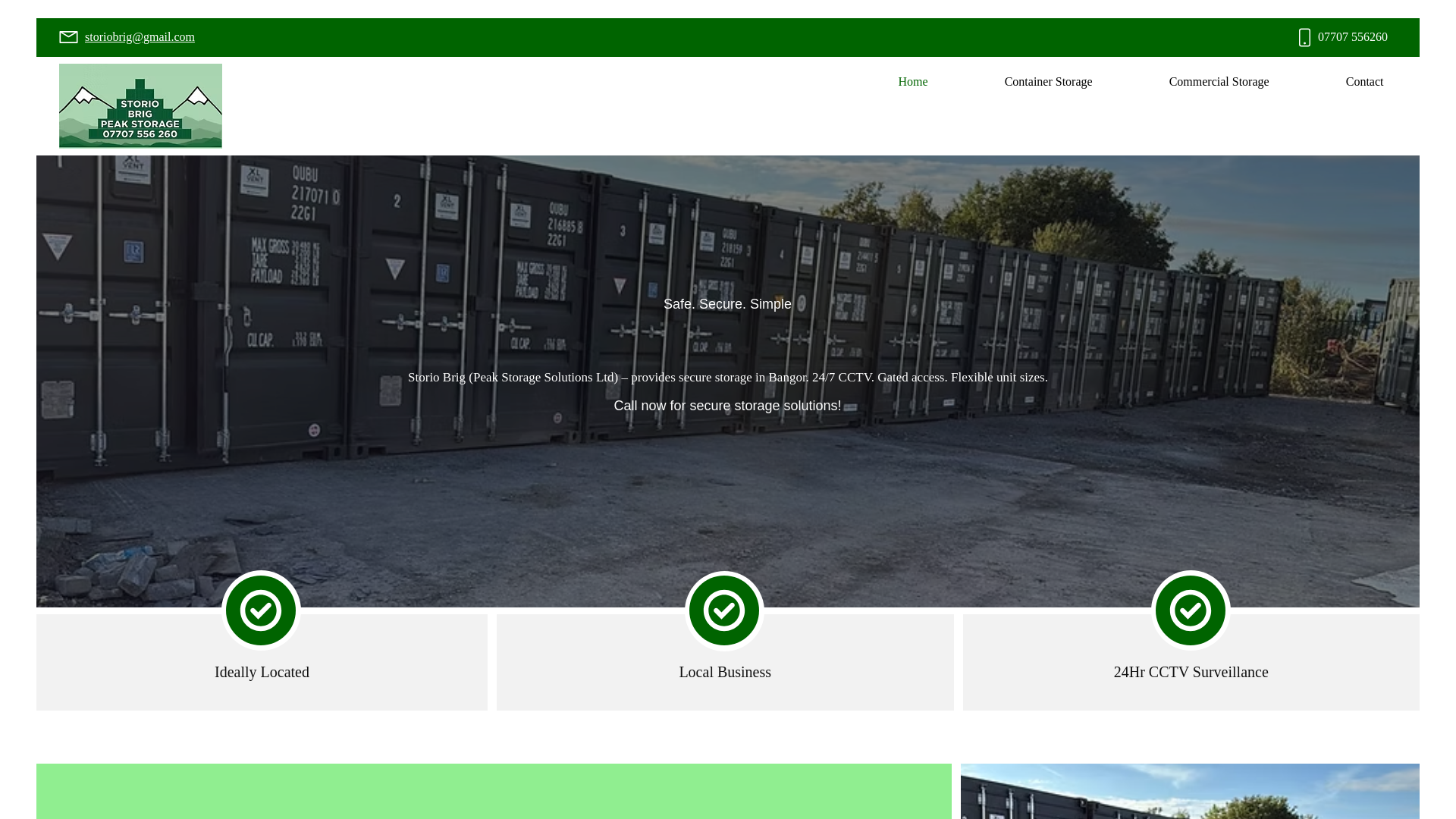 website screenshot of https://peakstoragesolutions.co.uk