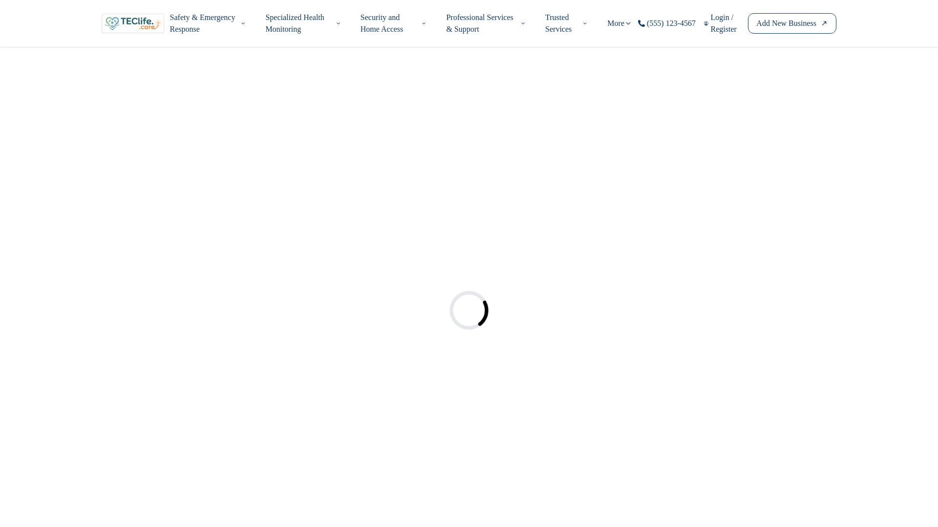 website screenshot of https://teclife.care/
