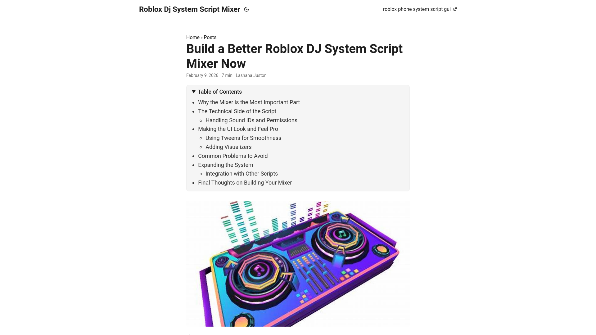 website screenshot of https://roblox-dj-system-script-mixer.pages.dev/