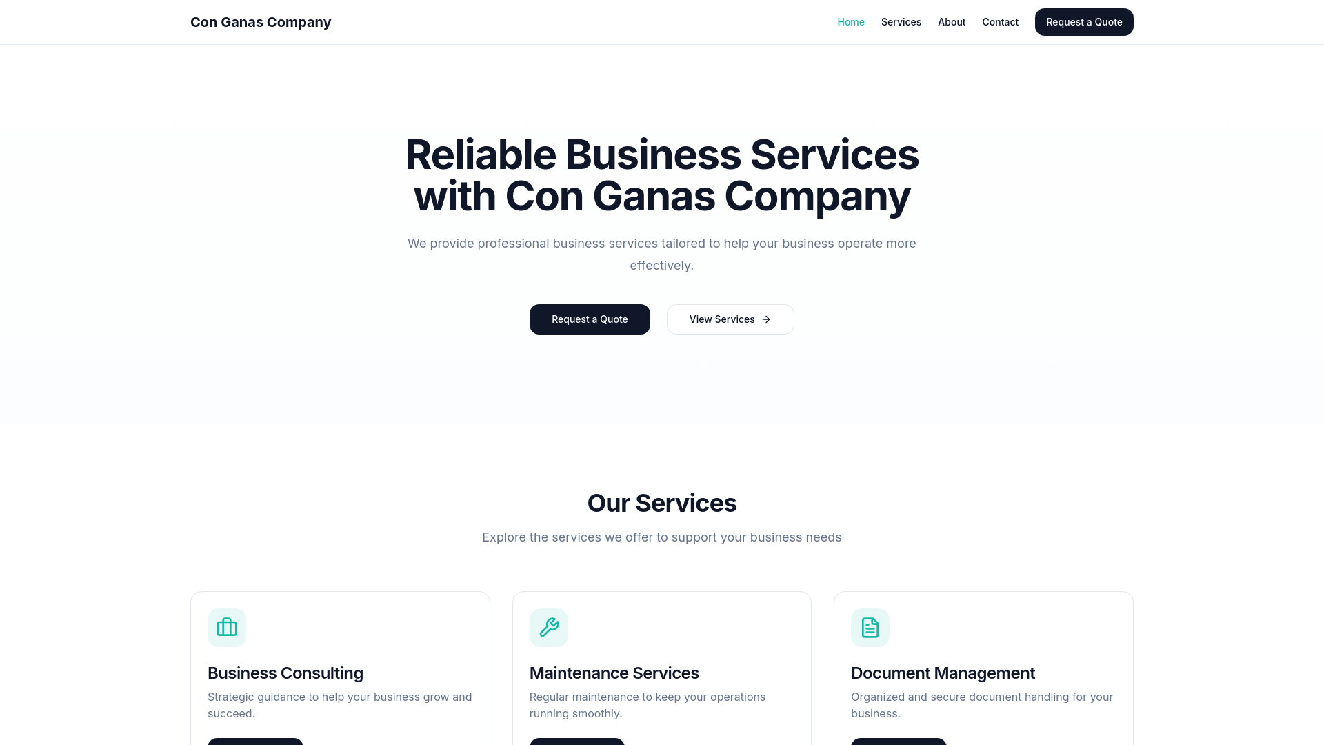 website screenshot of https://conganascompany.info/