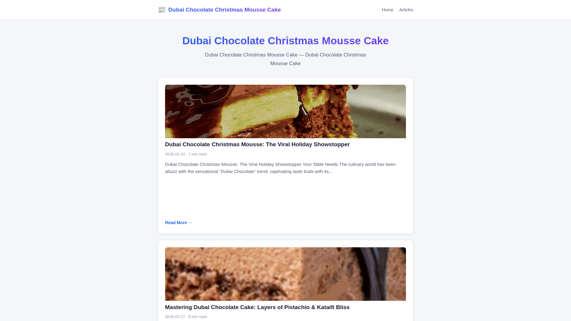 website screenshot of https://dubai-chocolate-christmas-mousse-cake.pages.dev/