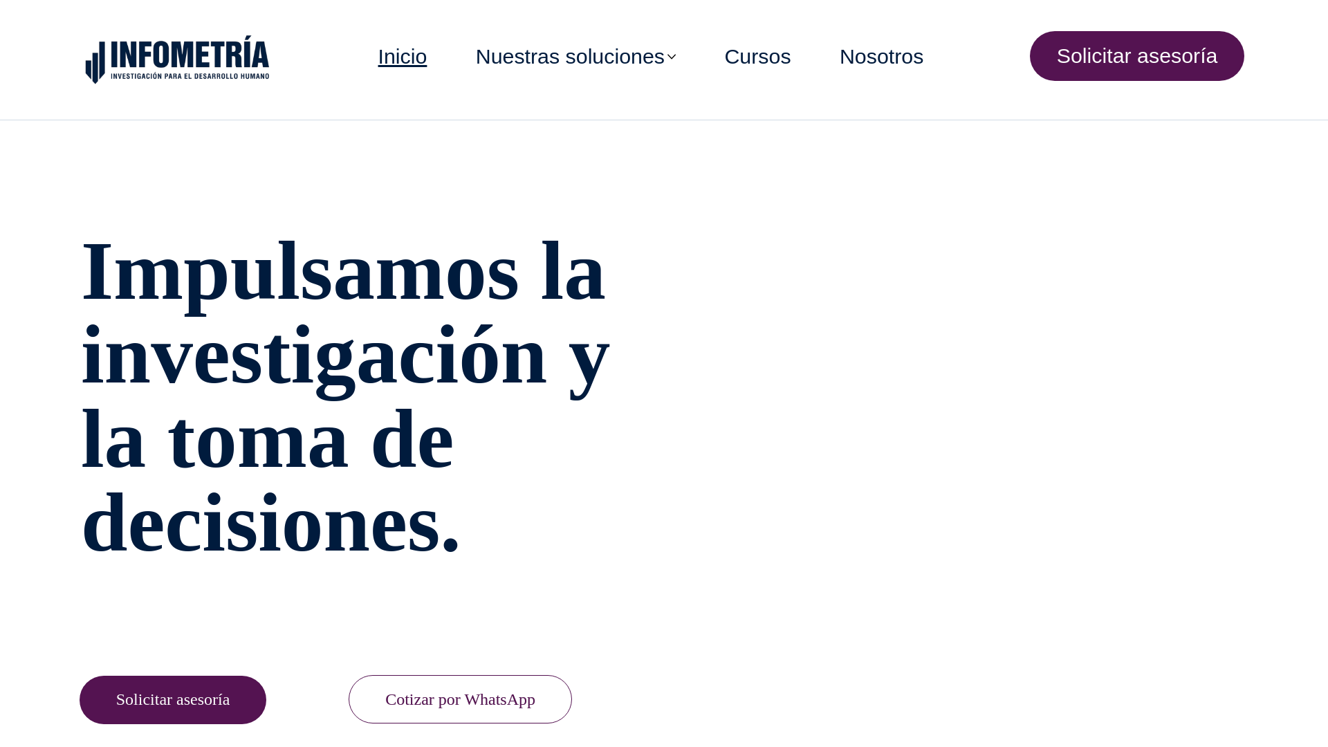 website screenshot of https://infometria.net