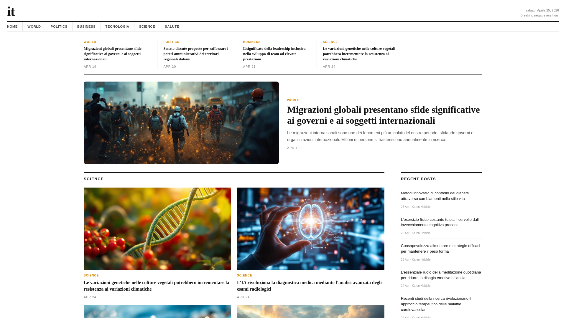 website screenshot of https://cronacafilogiornale.it/