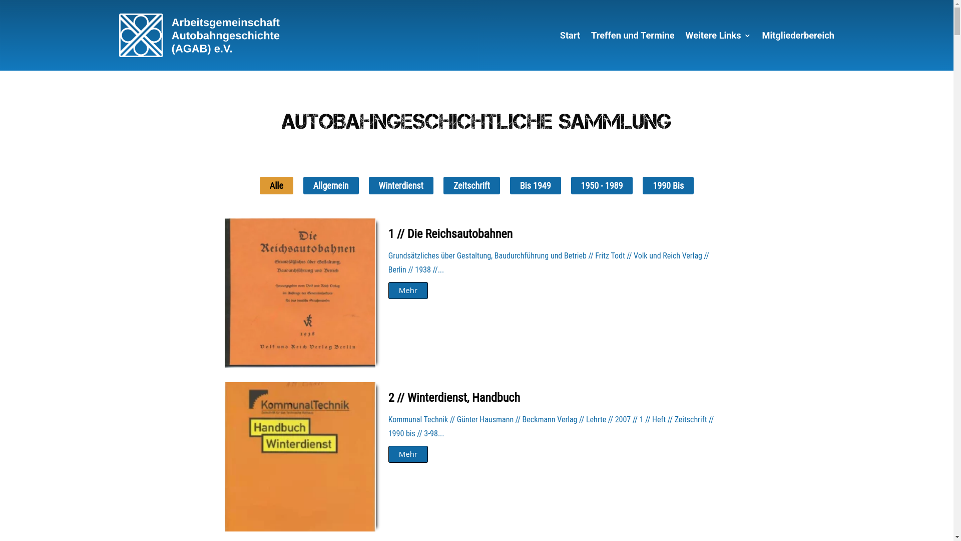 website screenshot of https://autobahngeschichtliche-sammlung.de/
