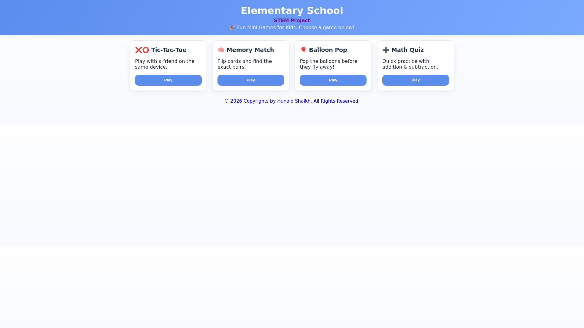 website screenshot of https://hunaid.live/